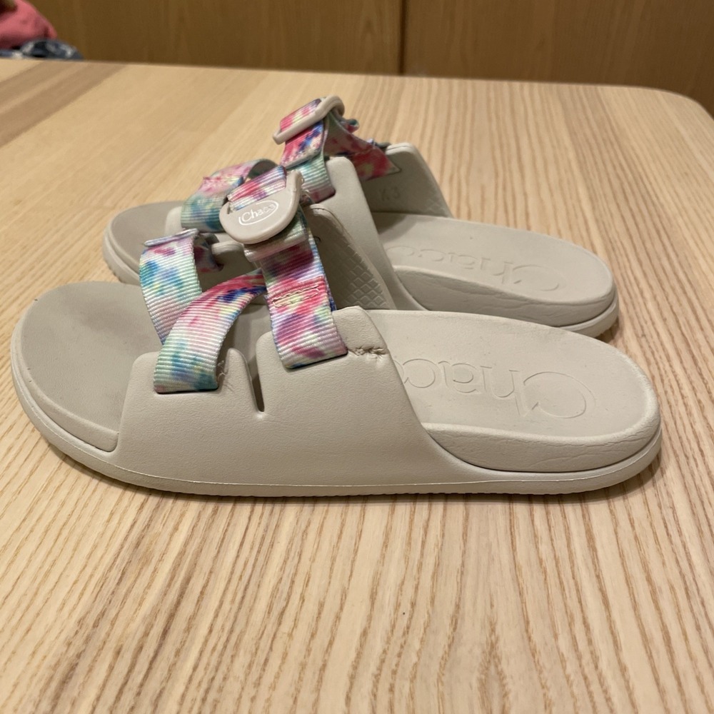 Chaco Kids Chillos Slides Sandals Light Tie Dye Adjustable JCH180343 Girls 3‎ - Picture 3 of 8